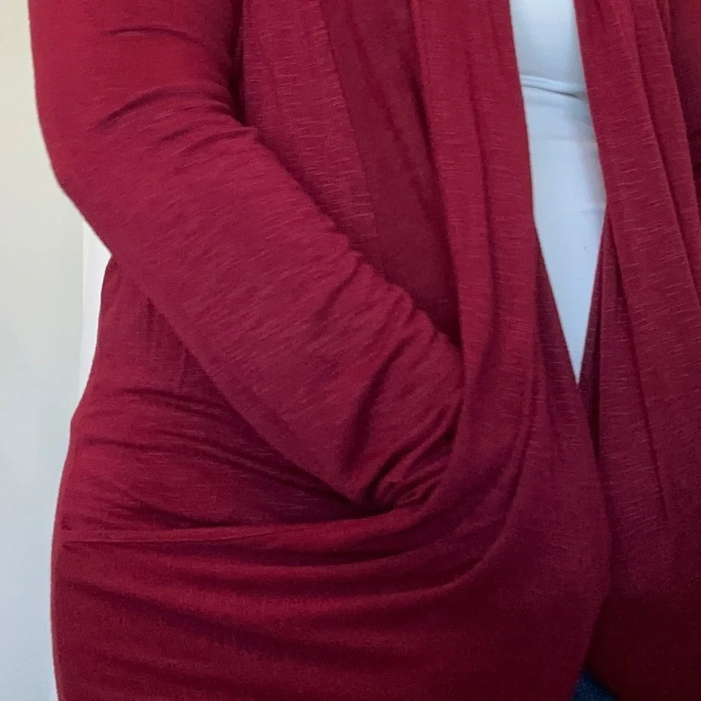 Open drape wine cardigan - Picture 3 of 3